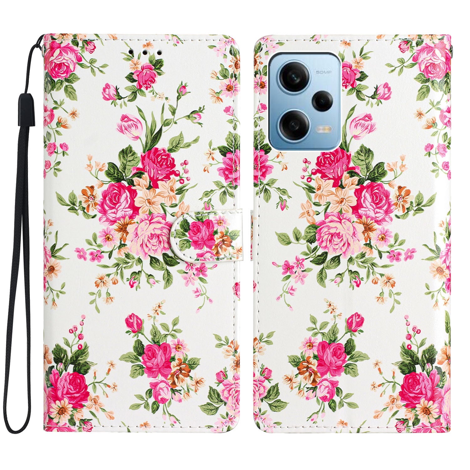 For Xiaomi Redmi Note 12 Pro 5G / Note 12 Pro Speed 5G / Poco X5 Pro 5G Pattern Printing Phone Leather Case Stand Phone Wallet Cover with Strap