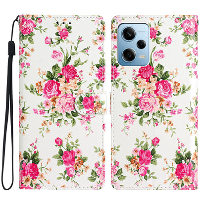 For Xiaomi Redmi Note 12 Pro 5G / Note 12 Pro Speed 5G / Poco X5 Pro 5G Pattern Printing Phone Leather Case Stand Phone Wallet Cover with Strap
