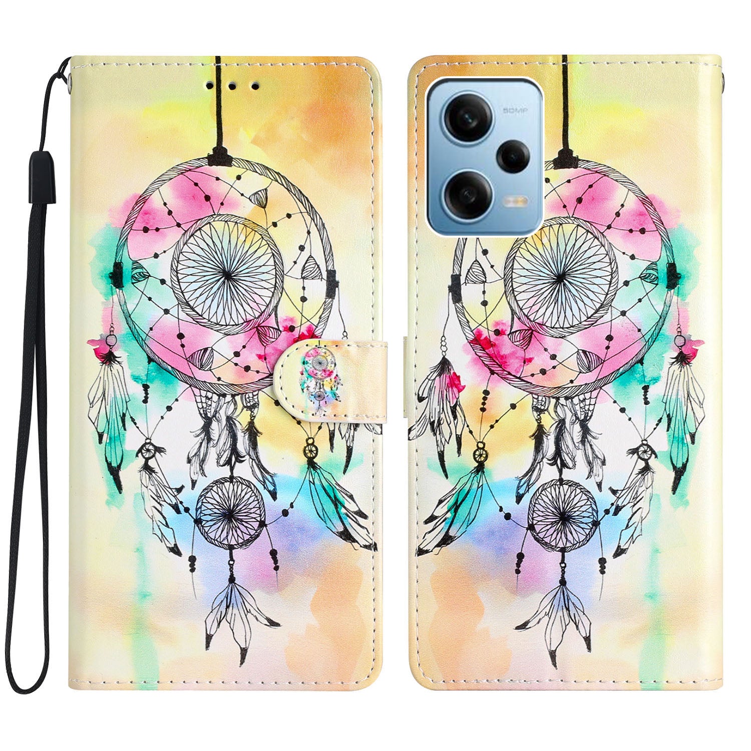 For Xiaomi Redmi Note 12 Pro 5G / Note 12 Pro Speed 5G / Poco X5 Pro 5G Pattern Printing Phone Leather Case Stand Phone Wallet Cover with Strap