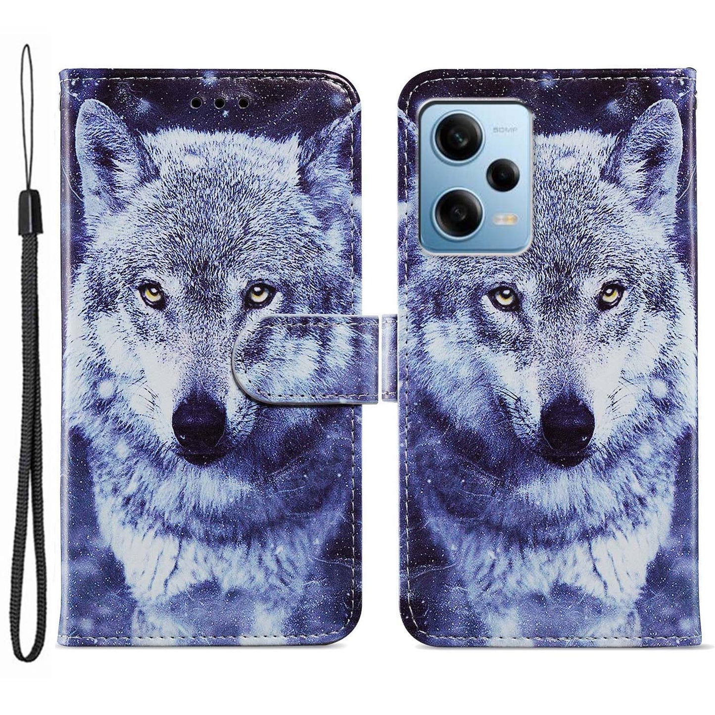 For Xiaomi Redmi Note 12 Pro 5G / Note 12 Pro Speed 5G / Poco X5 Pro 5G Pattern Printing Phone Leather Case Stand Phone Wallet Cover with Strap