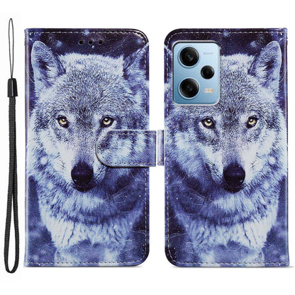 For Xiaomi Redmi Note 12 Pro 5G / Note 12 Pro Speed 5G / Poco X5 Pro 5G Pattern Printing Phone Leather Case Stand Phone Wallet Cover with Strap