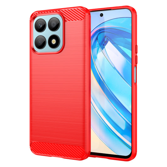 For Honor X8a 4G Carbon Fiber Texture Brushed TPU Phone Case Anti-drop Cell Phone Cover