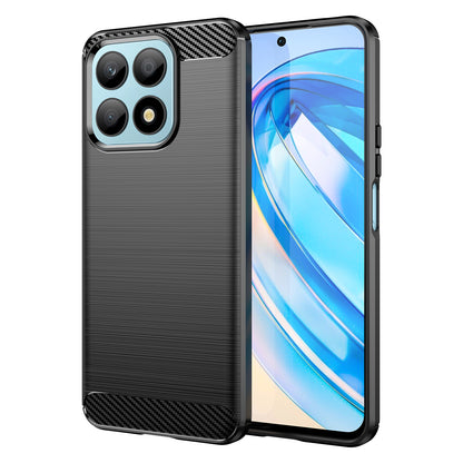 For Honor X8a 4G Carbon Fiber Texture Brushed TPU Phone Case Anti-drop Cell Phone Cover