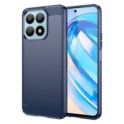 For Honor X8a 4G Carbon Fiber Texture Brushed TPU Phone Case Anti-drop Cell Phone Cover