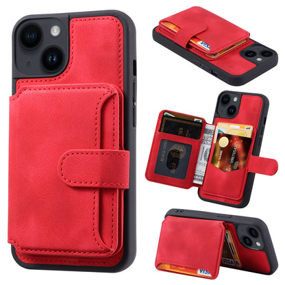 RFID Blocking Phone Case for iPhone 13 , Wallet Kickstand Leather Coated TPU Back Cover