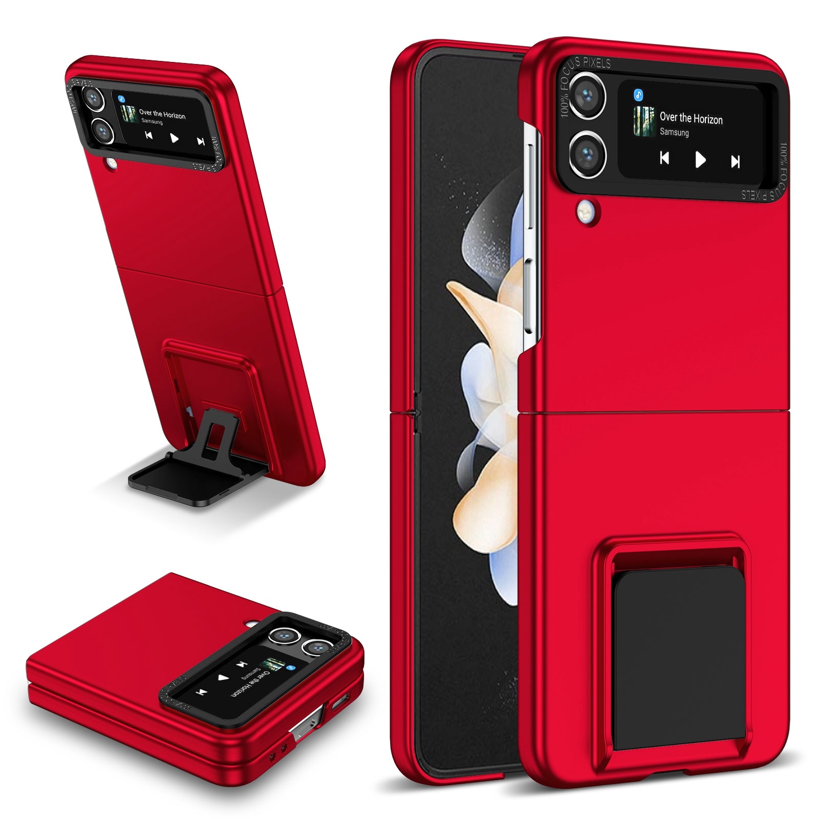 Flip Phone Case for Samsung Galaxy Z Flip4 5G Shockproof Case Hard PC Phone Cover with Kickstand