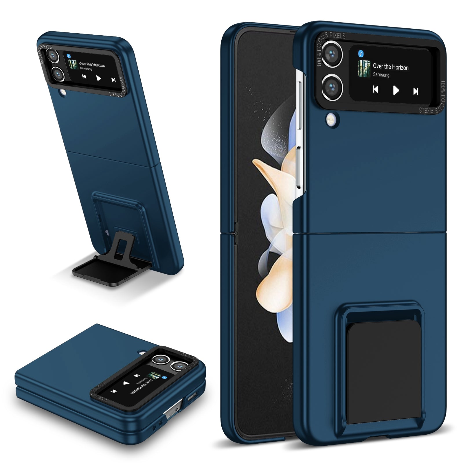 Flip Phone Case for Samsung Galaxy Z Flip4 5G Shockproof Case Hard PC Phone Cover with Kickstand