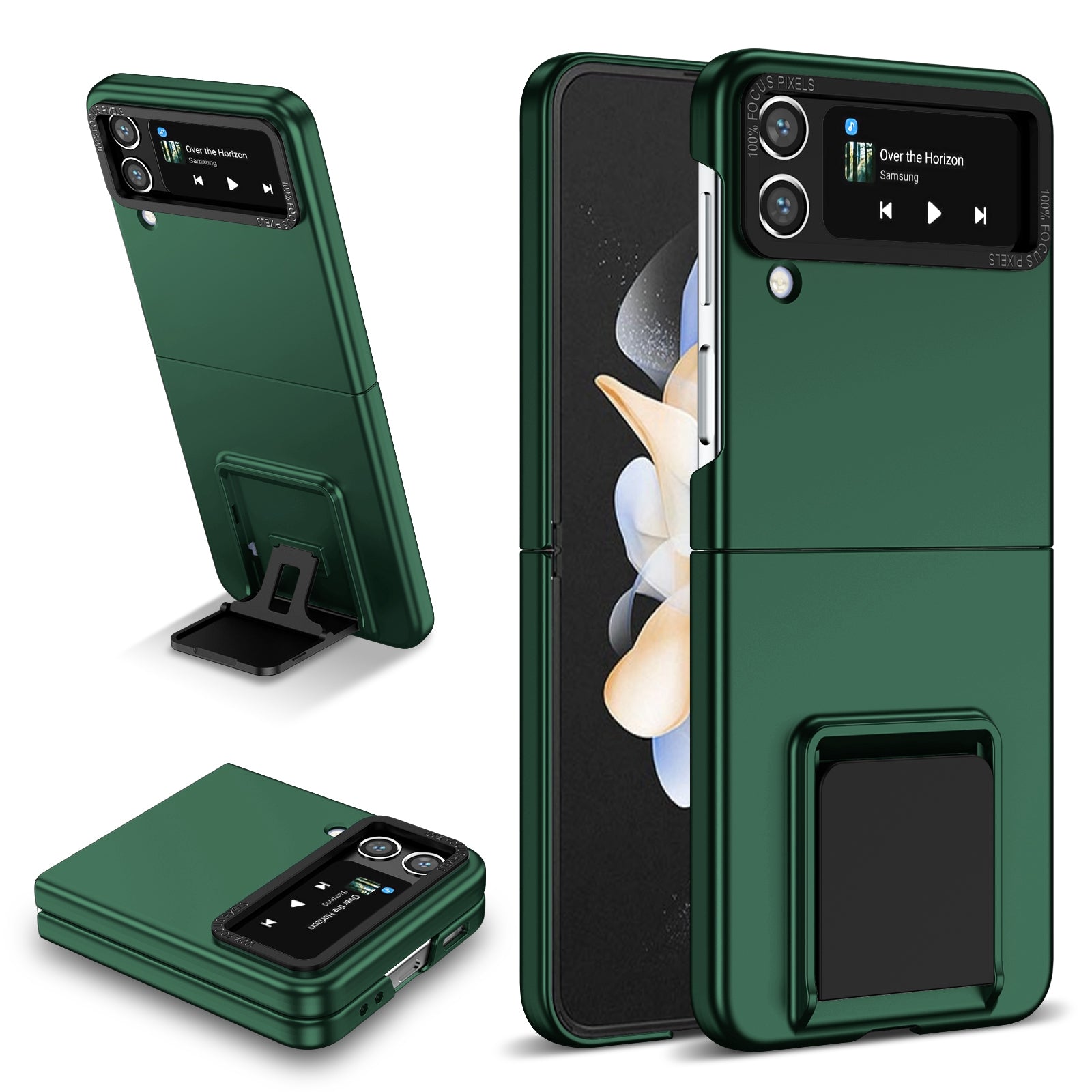 Flip Phone Case for Samsung Galaxy Z Flip4 5G Shockproof Case Hard PC Phone Cover with Kickstand