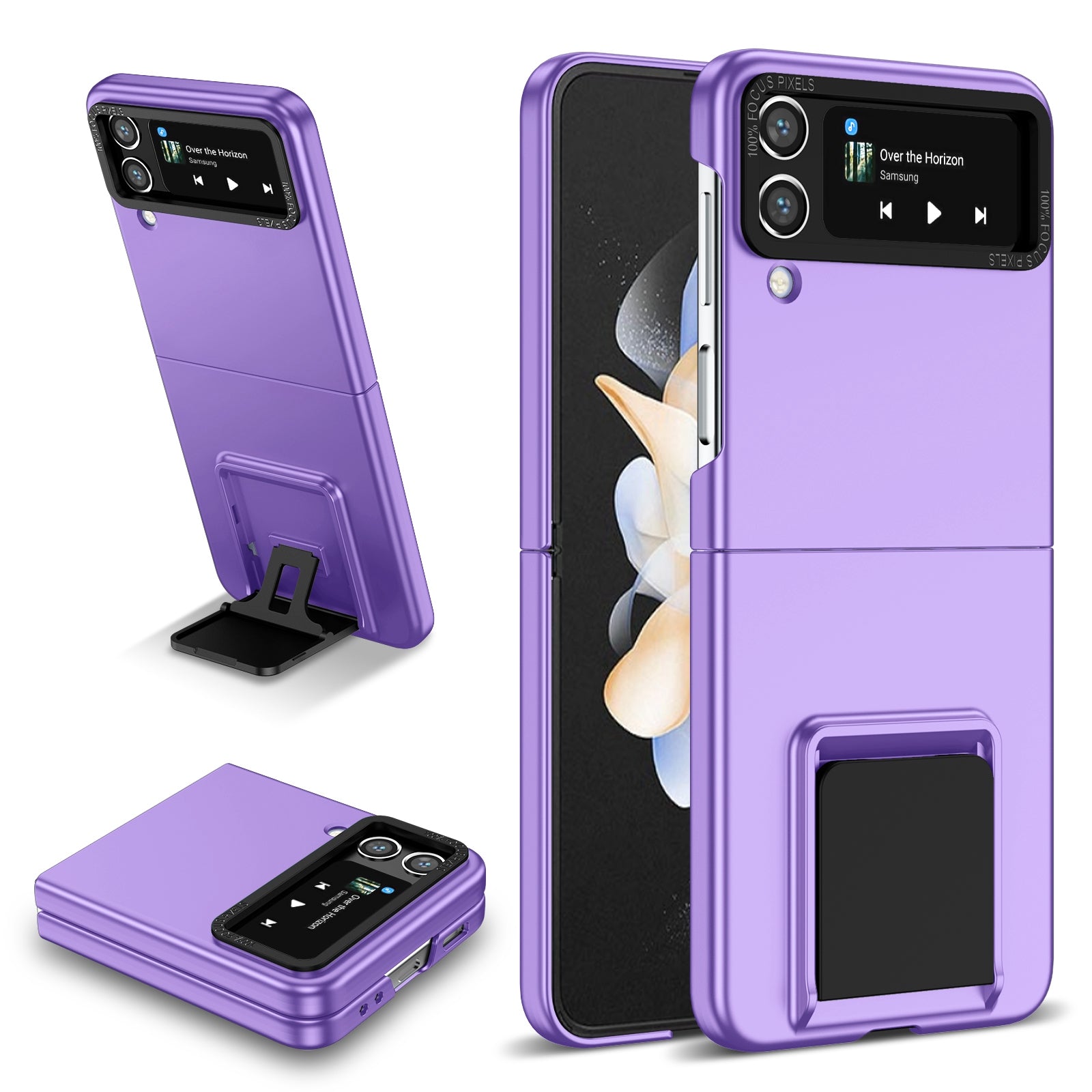 Flip Phone Case for Samsung Galaxy Z Flip4 5G Shockproof Case Hard PC Phone Cover with Kickstand
