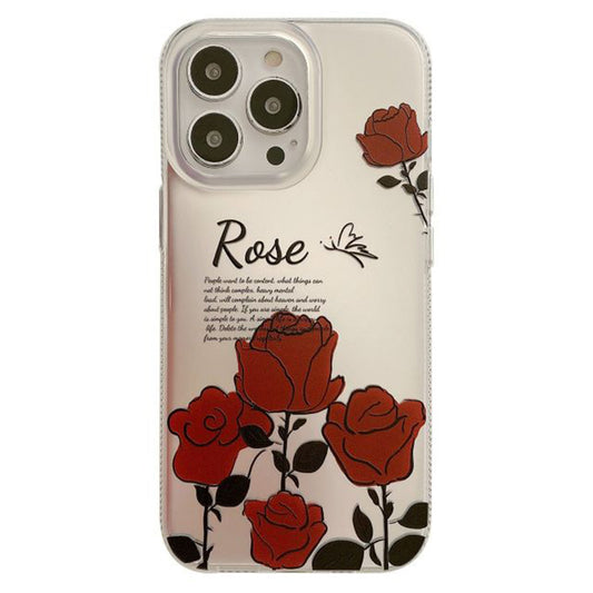 For iPhone 13 Pro 6.1 inch IMD Flower Pattern Printing TPU Phone Case Hot Stamping Cover