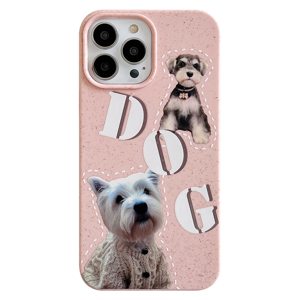 Degradable Phone Cover for iPhone 13 Pro 6.1 inch Wheat Straw Phone Shell Pattern Printing Case