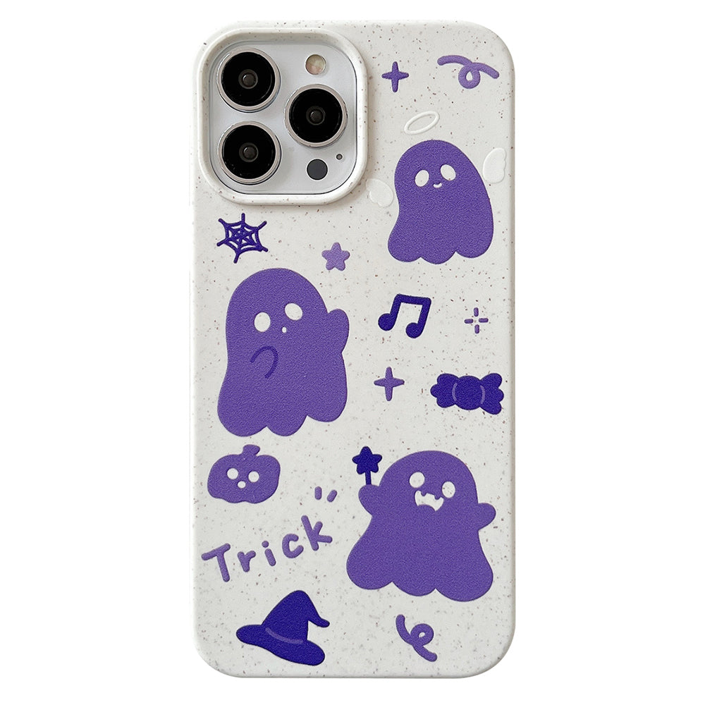 Degradable Phone Cover for iPhone 13 Pro 6.1 inch Wheat Straw Phone Shell Pattern Printing Case