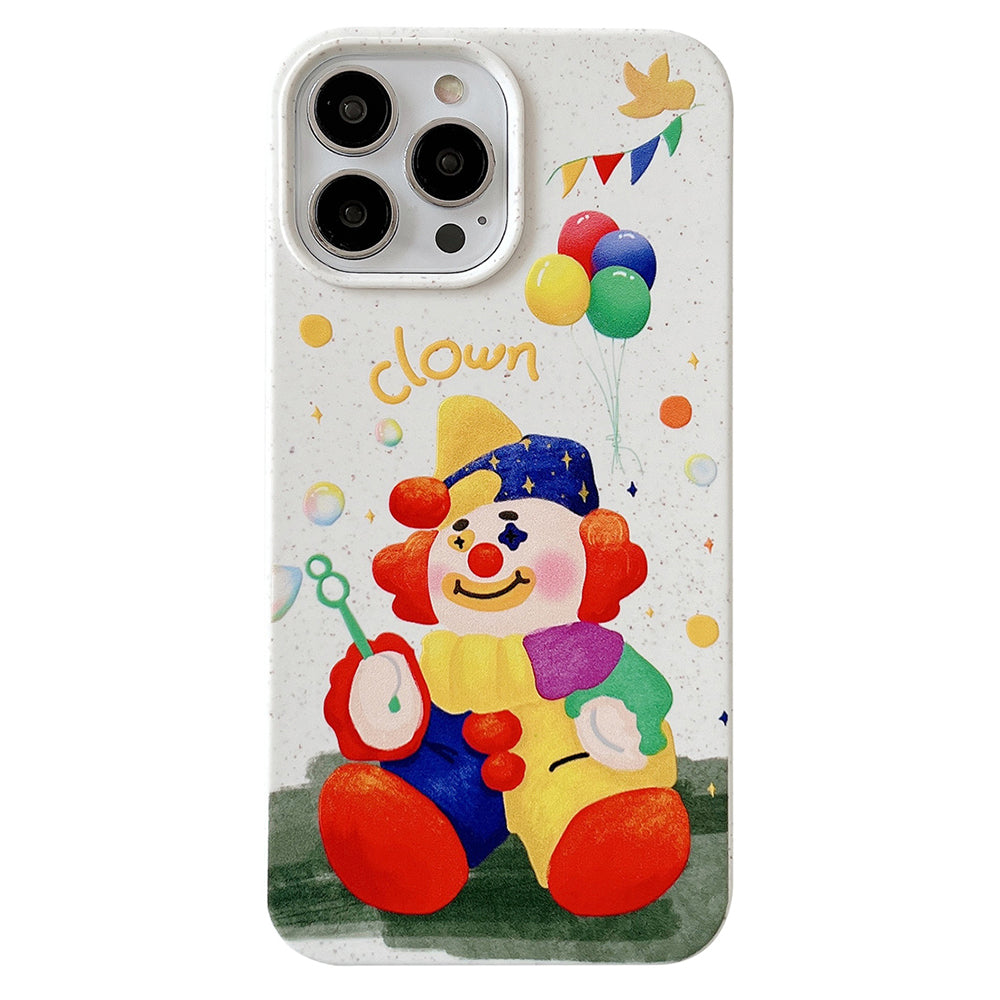 Degradable Phone Cover for iPhone 13 Pro 6.1 inch Wheat Straw Phone Shell Pattern Printing Case