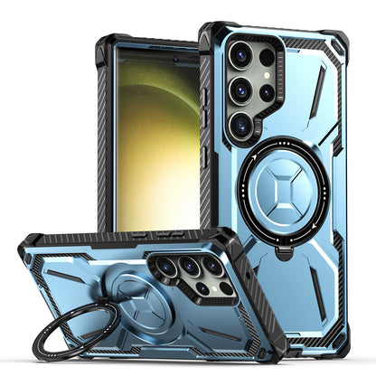 For Samsung Galaxy S23 Ultra Ring Holder Kickstand Phone Case PC+TPU Magnetic Phone Cover