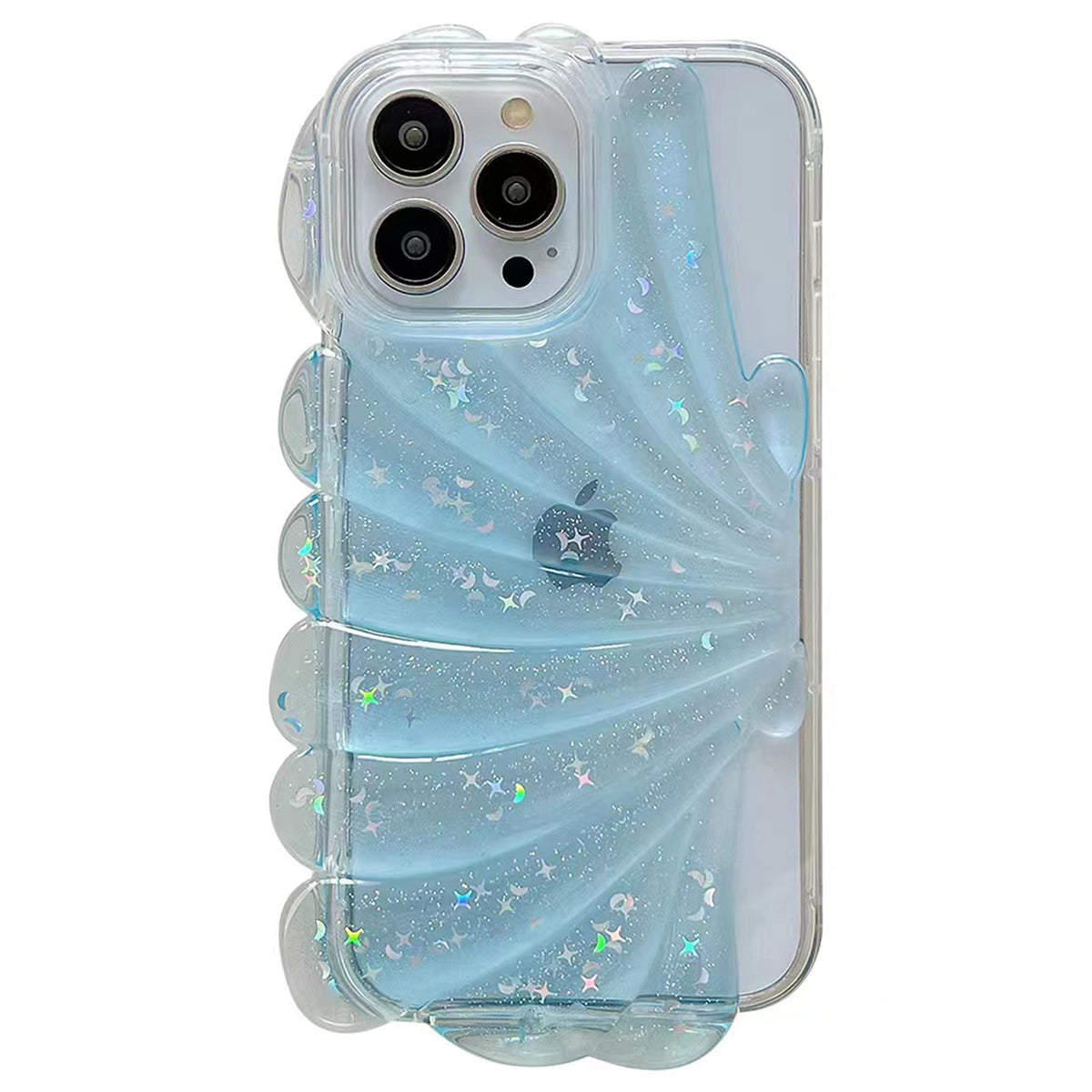 For iPhone 13 Pro 6.1 inch Sea Shell Style Phone Case Soft TPU Glitter Epoxy Star Protective Cover