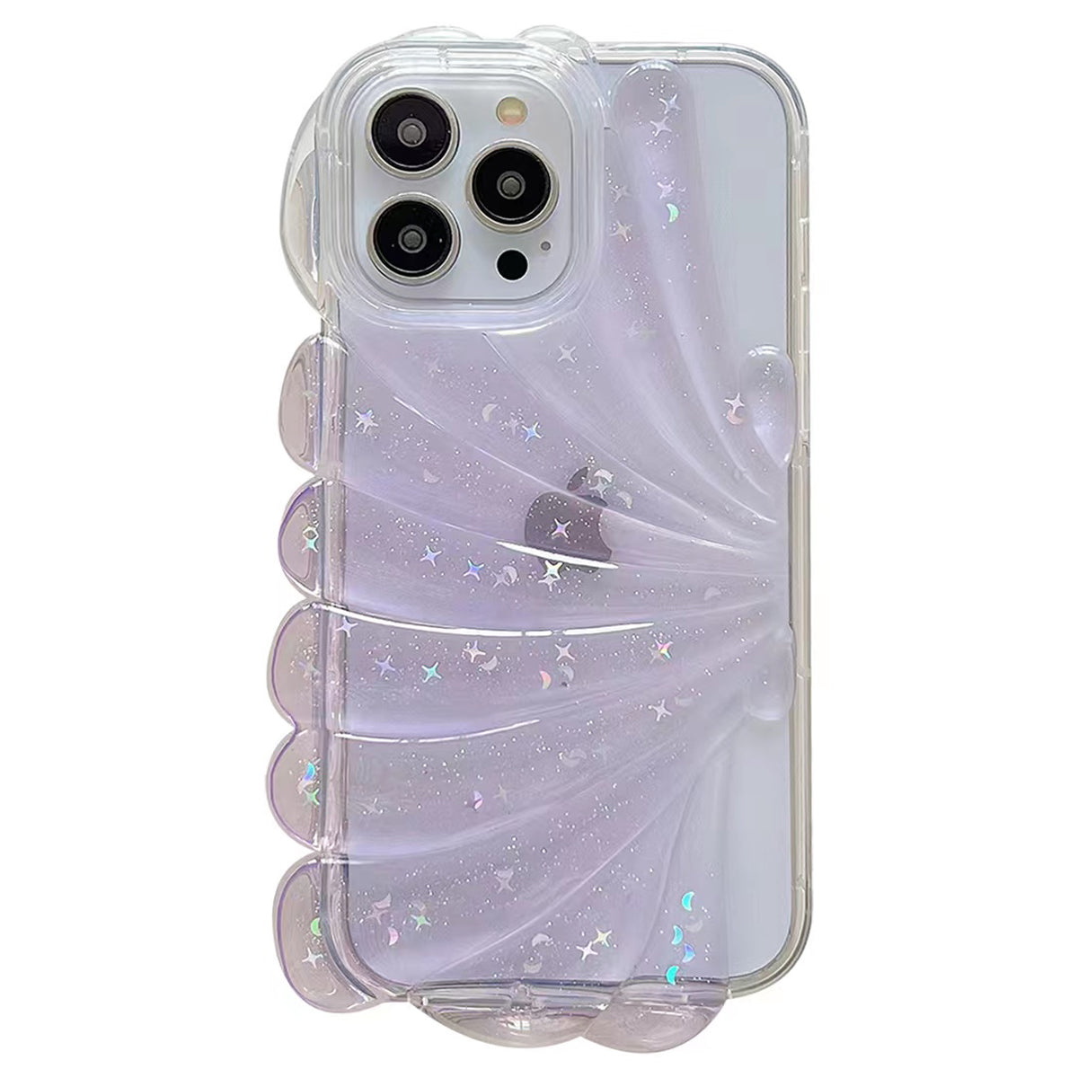 For iPhone 13 Pro 6.1 inch Sea Shell Style Phone Case Soft TPU Glitter Epoxy Star Protective Cover
