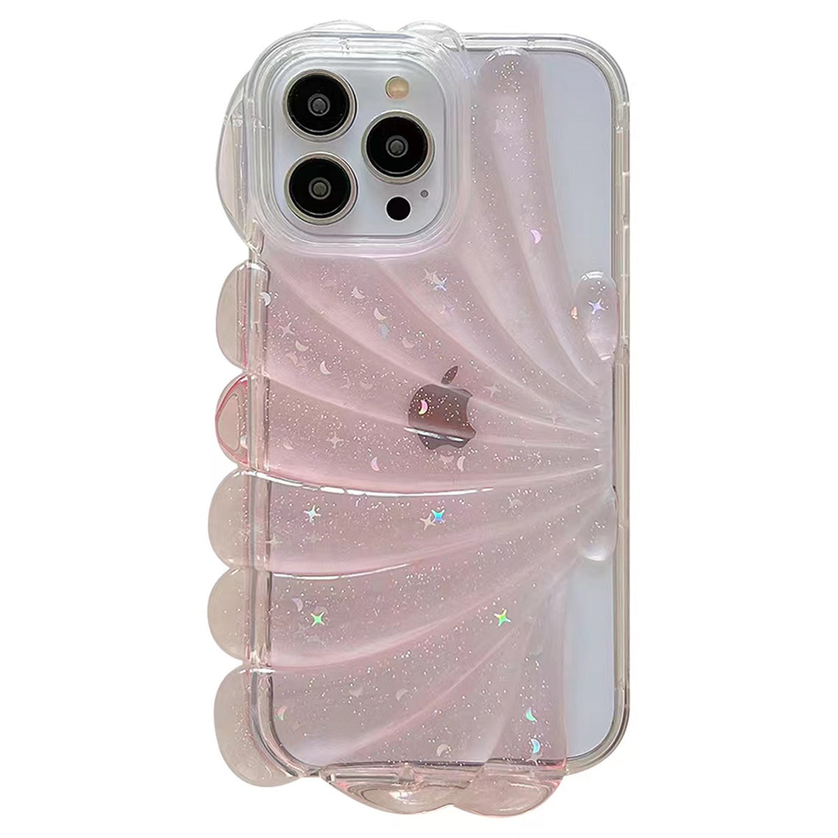 For iPhone 13 Pro 6.1 inch Sea Shell Style Phone Case Soft TPU Glitter Epoxy Star Protective Cover