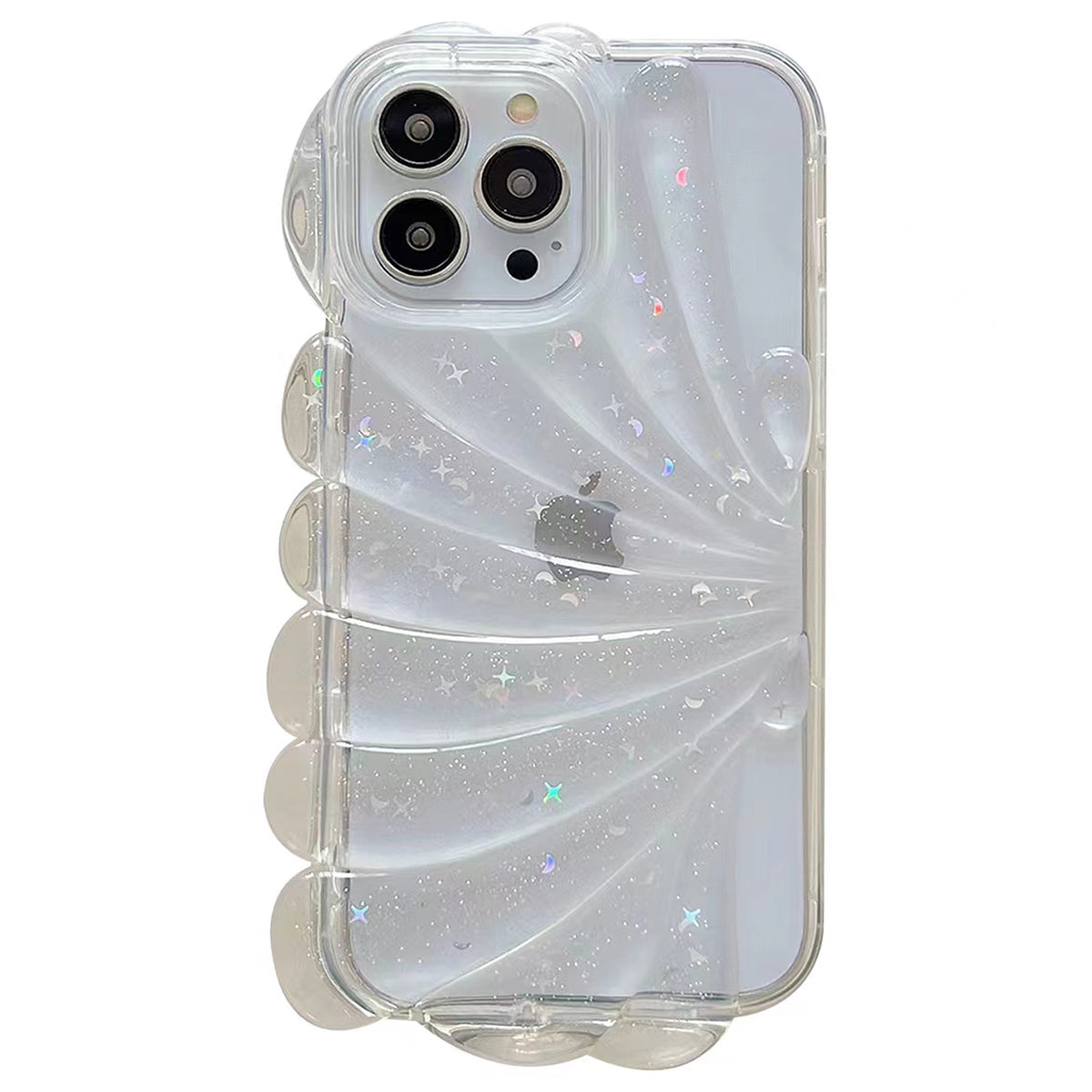 For iPhone 13 Pro 6.1 inch Sea Shell Style Phone Case Soft TPU Glitter Epoxy Star Protective Cover