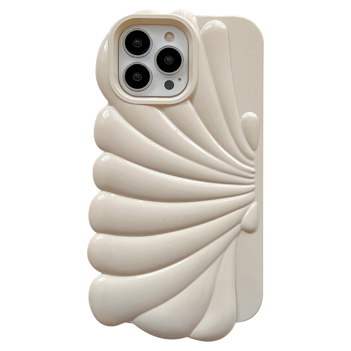 For iPhone 13 Pro 6.1 inch Glossy Surface Seashell Shape Phone Case Soft TPU Phone Shell Cover