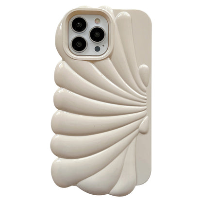For iPhone 13 Pro 6.1 inch Glossy Surface Seashell Shape Phone Case Soft TPU Phone Shell Cover