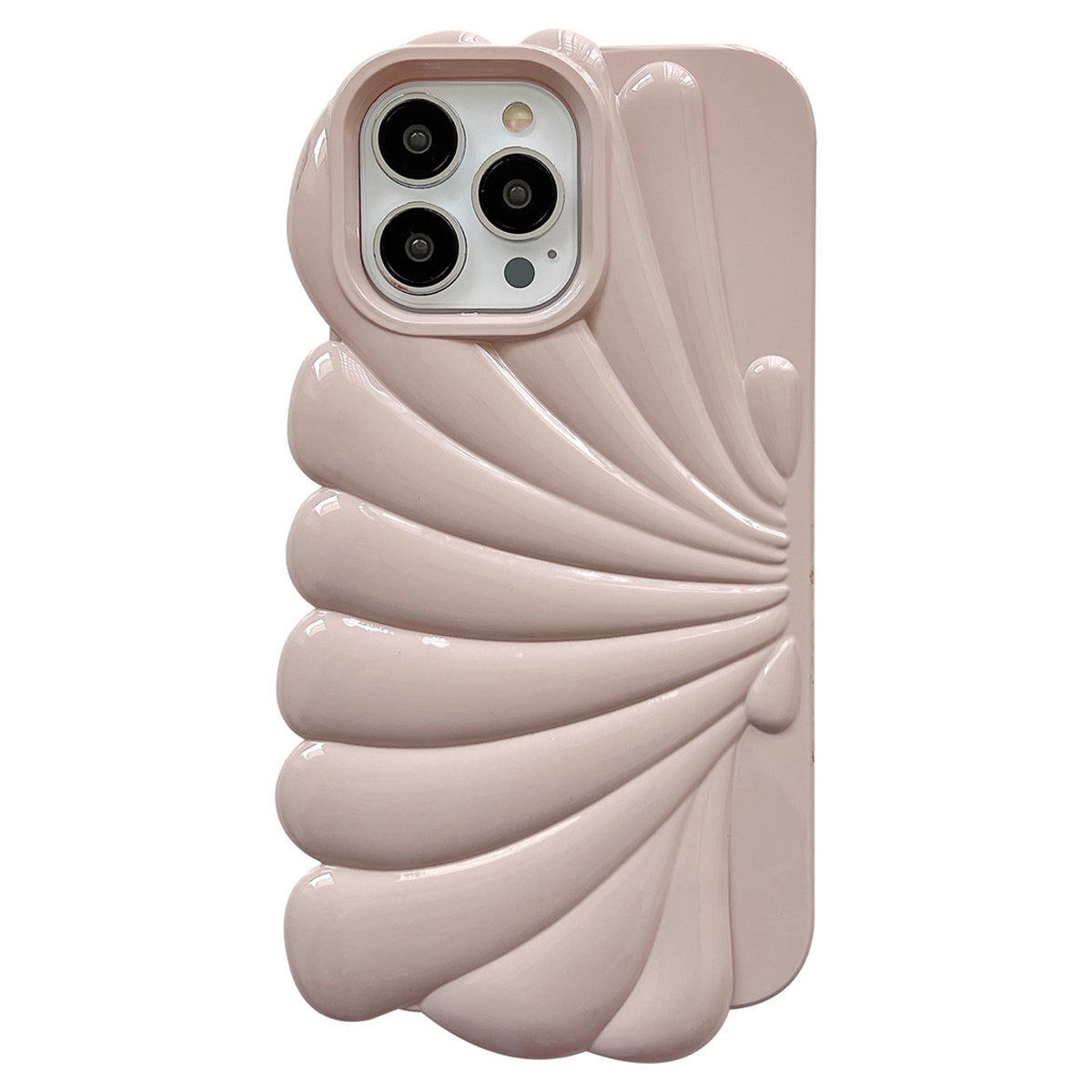 For iPhone 13 Pro 6.1 inch Glossy Surface Seashell Shape Phone Case Soft TPU Phone Shell Cover