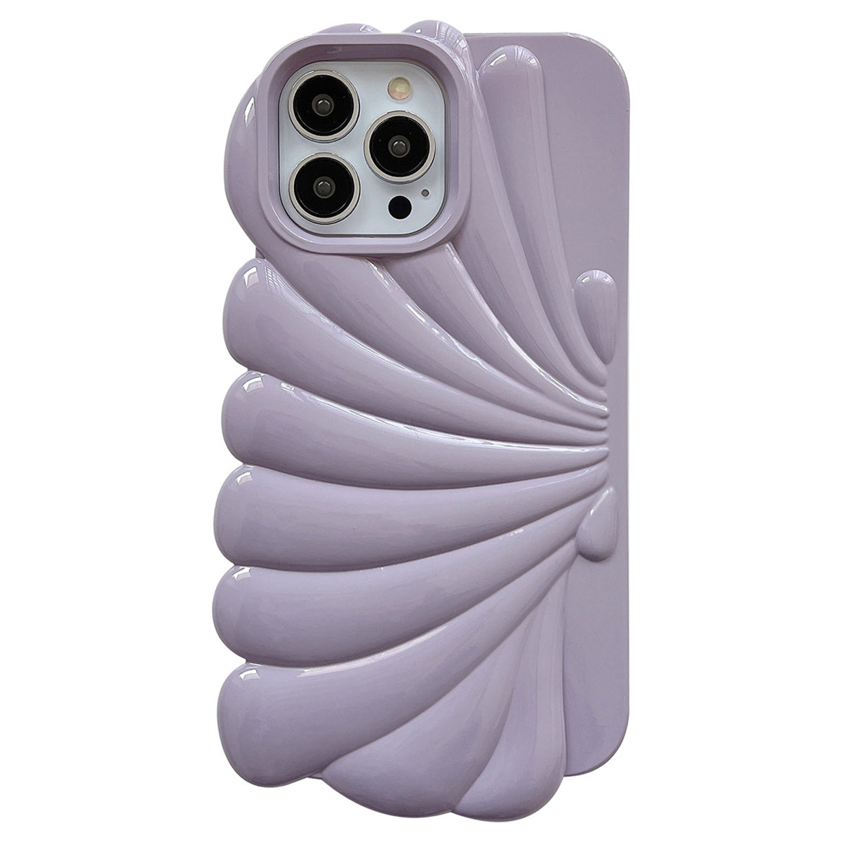 For iPhone 13 Pro 6.1 inch Glossy Surface Seashell Shape Phone Case Soft TPU Phone Shell Cover