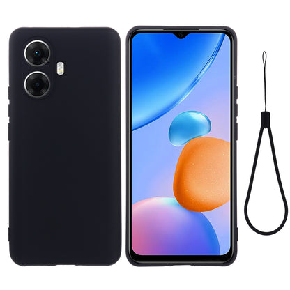 Cell Phone Cover for Realme 10 Pro+ 5G , Soft Lining Liquid Silicone Phone Case with Strap