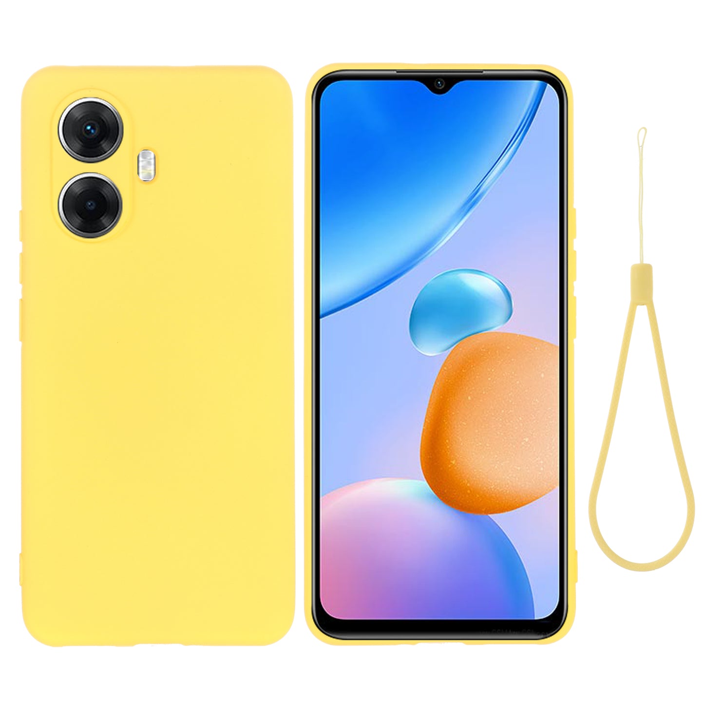 Cell Phone Cover for Realme 10 Pro+ 5G , Soft Lining Liquid Silicone Phone Case with Strap