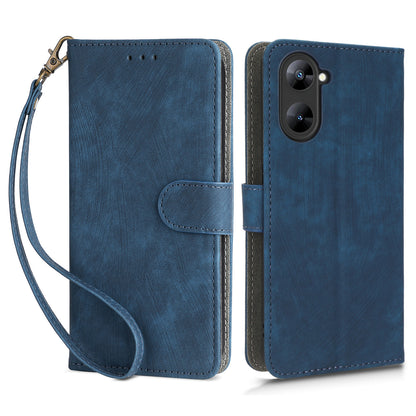 For Realme V30 5G / V30t Phone Leather Case RFID Blocking Wallet Stand Phone Cover with Strap