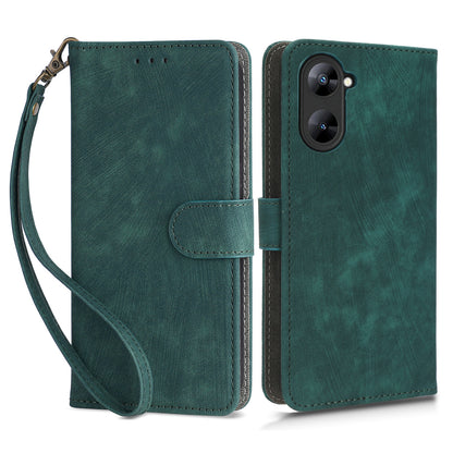 For Realme V30 5G / V30t Phone Leather Case RFID Blocking Wallet Stand Phone Cover with Strap