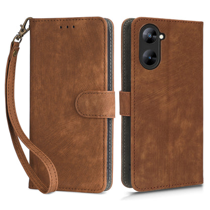 For Realme V30 5G / V30t Phone Leather Case RFID Blocking Wallet Stand Phone Cover with Strap
