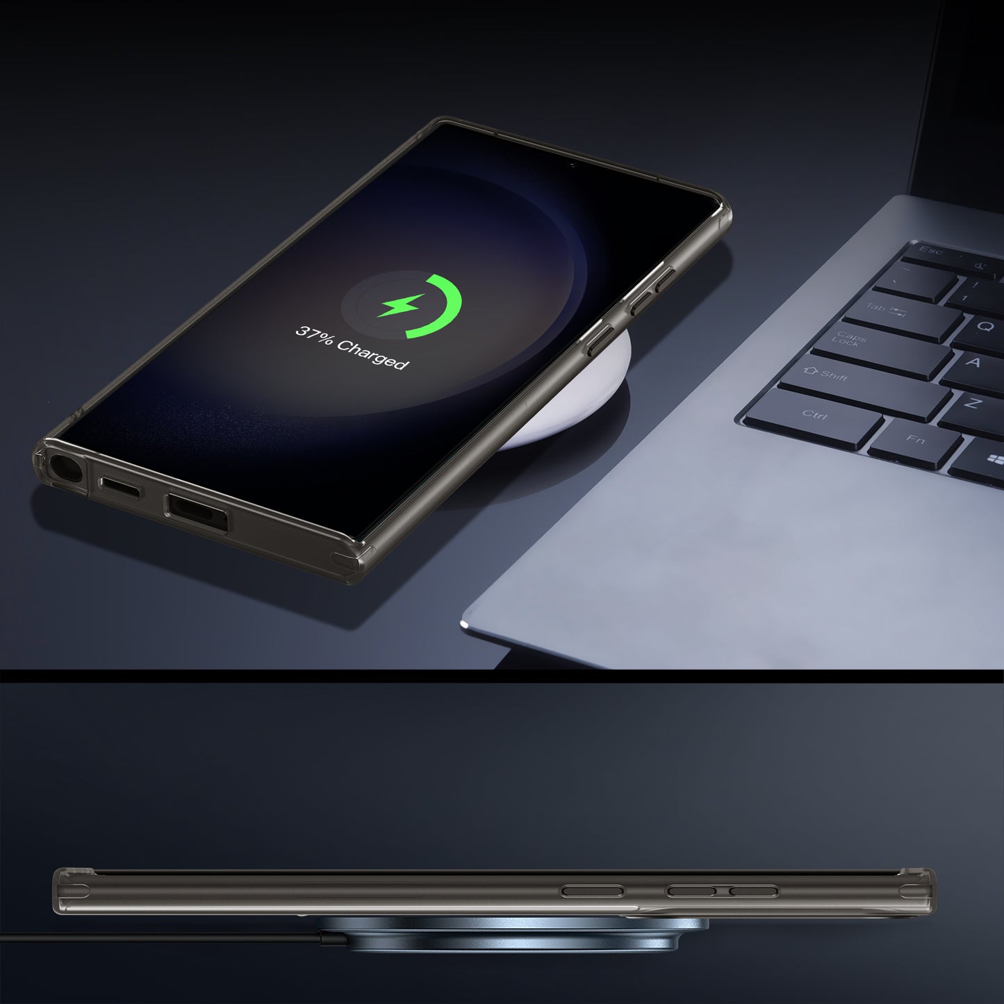 For Samsung Galaxy S22 Ultra 5G Magnetic Phone Case PC+TPU Metal Kickstand Phone Cover