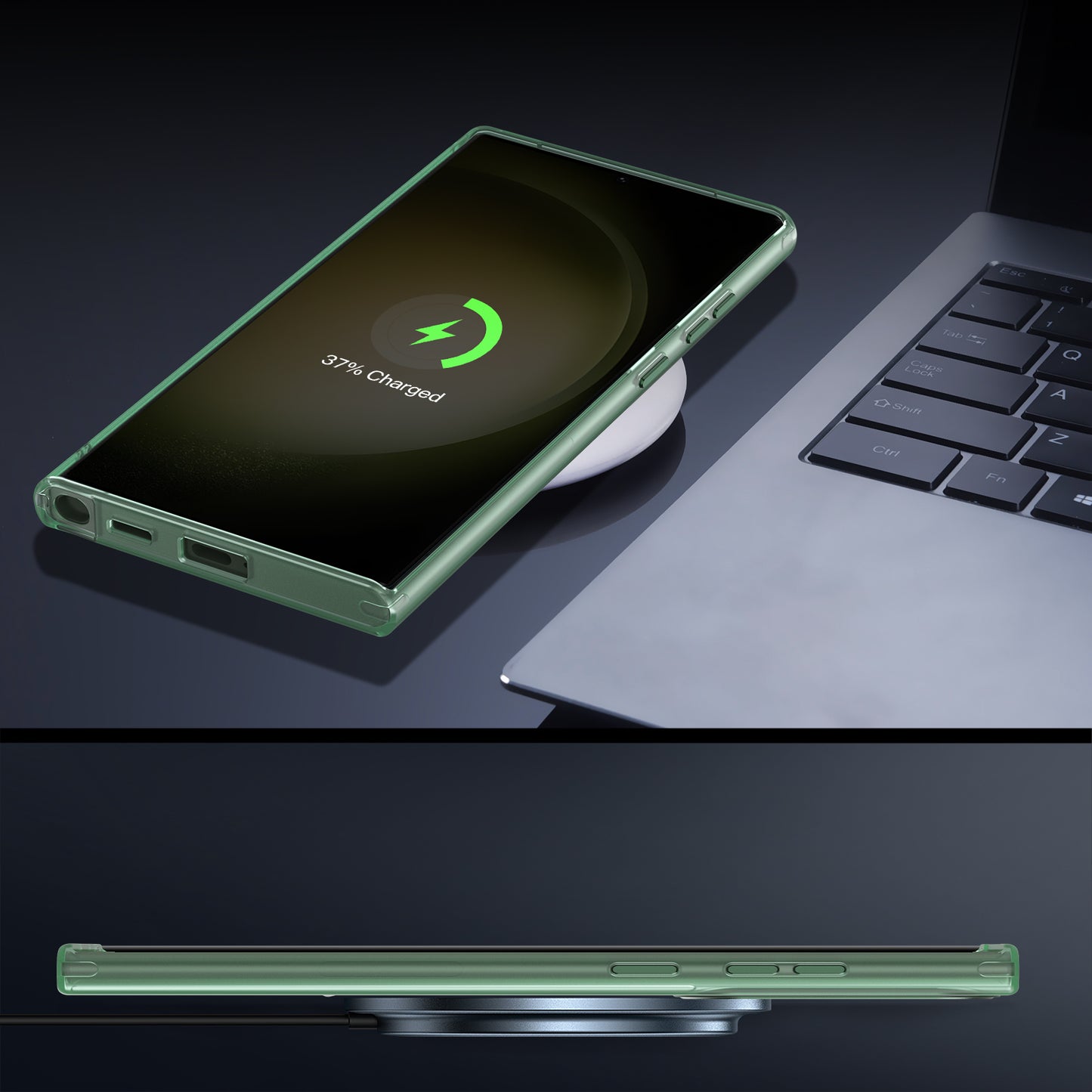 For Samsung Galaxy S22 Ultra 5G Magnetic Phone Case PC+TPU Metal Kickstand Phone Cover