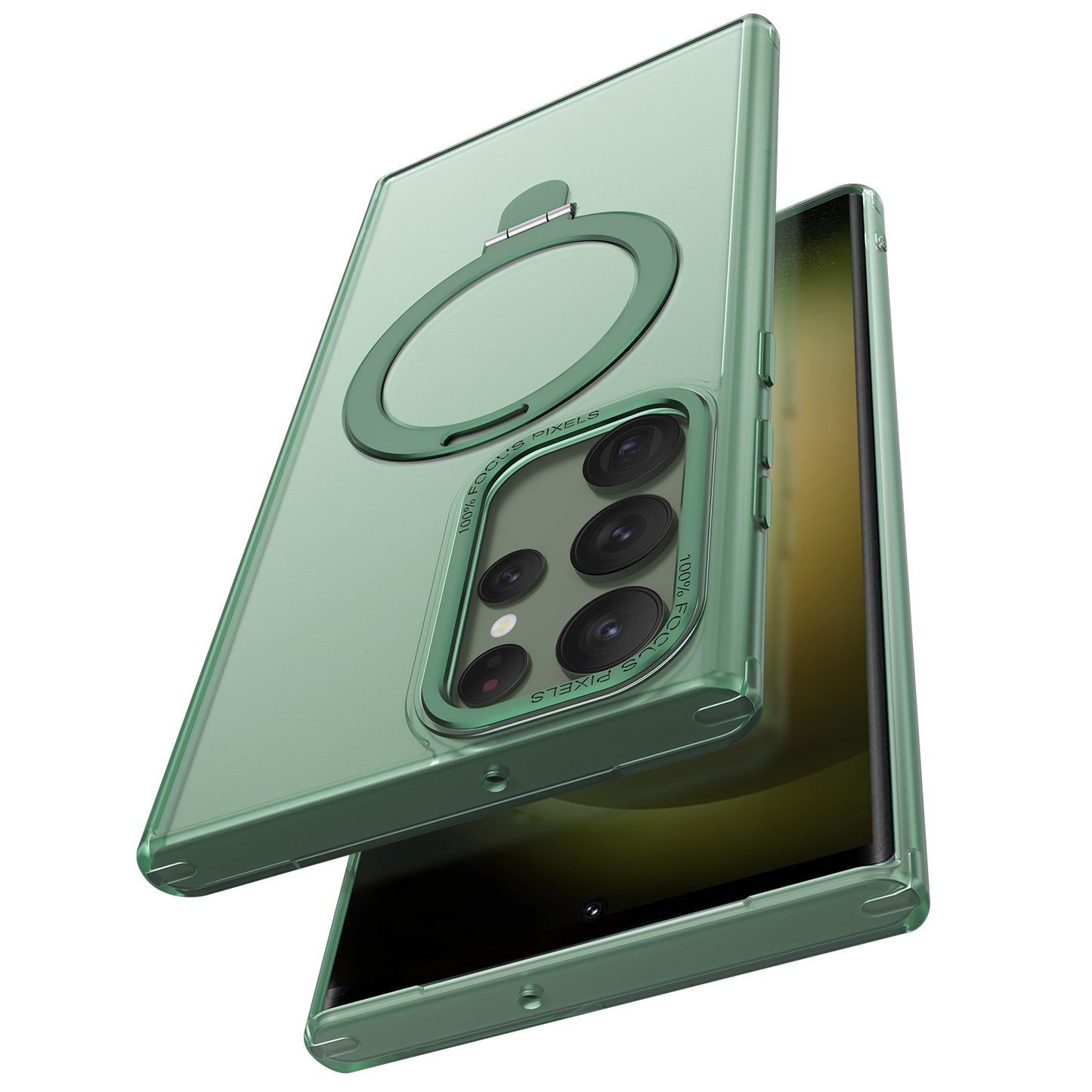 For Samsung Galaxy S22 Ultra 5G Magnetic Phone Case PC+TPU Metal Kickstand Phone Cover