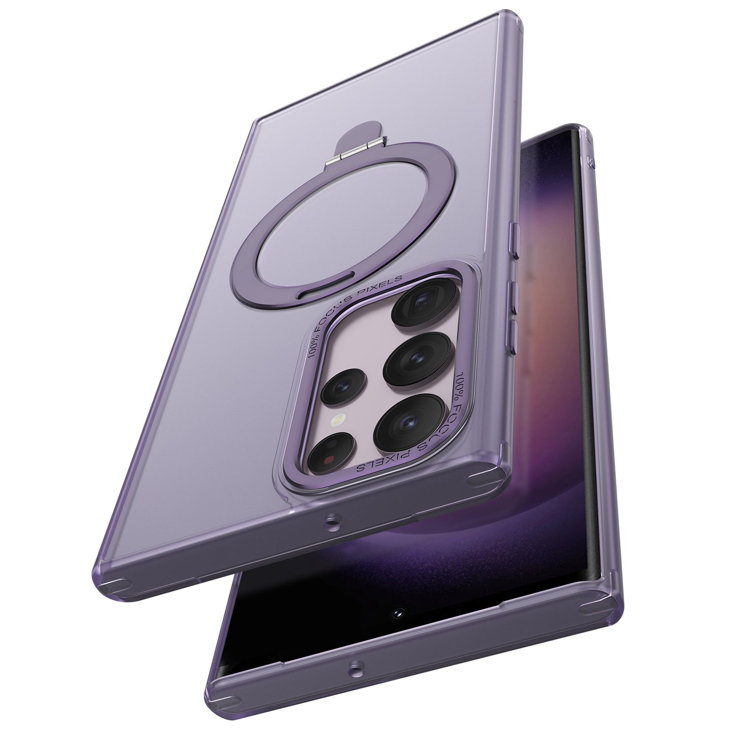 For Samsung Galaxy S22 Ultra 5G Magnetic Phone Case PC+TPU Metal Kickstand Phone Cover
