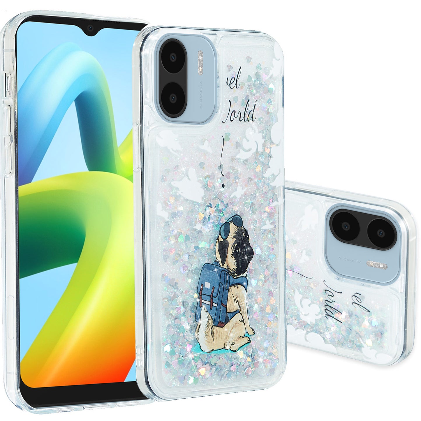 For Xiaomi Redmi A1 4G / A2 4G Embossment Pattern Quicksand Phone Case Anti-scratch TPU Phone Cover