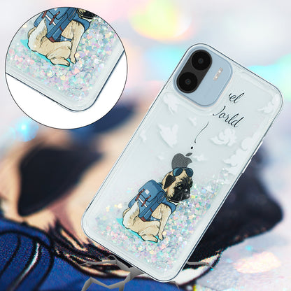 For Xiaomi Redmi A1 4G / A2 4G Embossment Pattern Quicksand Phone Case Anti-scratch TPU Phone Cover
