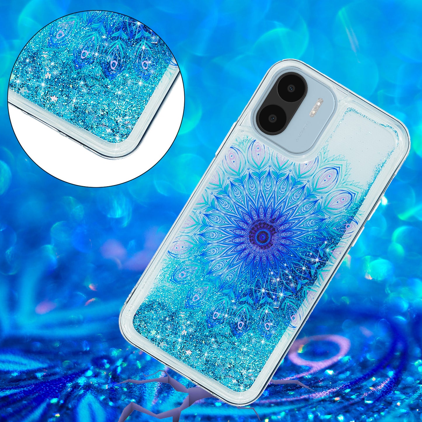 For Xiaomi Redmi A1 4G / A2 4G Embossment Pattern Quicksand Phone Case Anti-scratch TPU Phone Cover