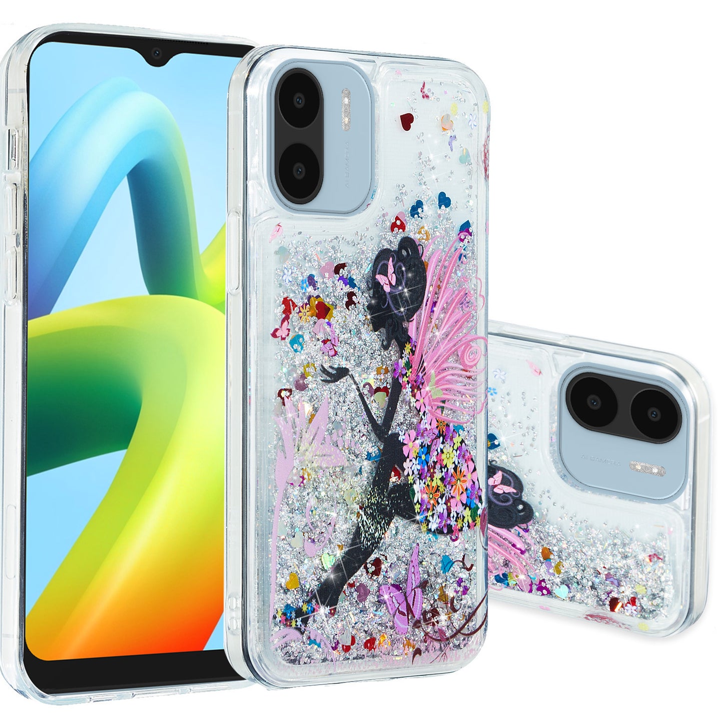 For Xiaomi Redmi A1 4G / A2 4G Embossment Pattern Quicksand Phone Case Anti-scratch TPU Phone Cover