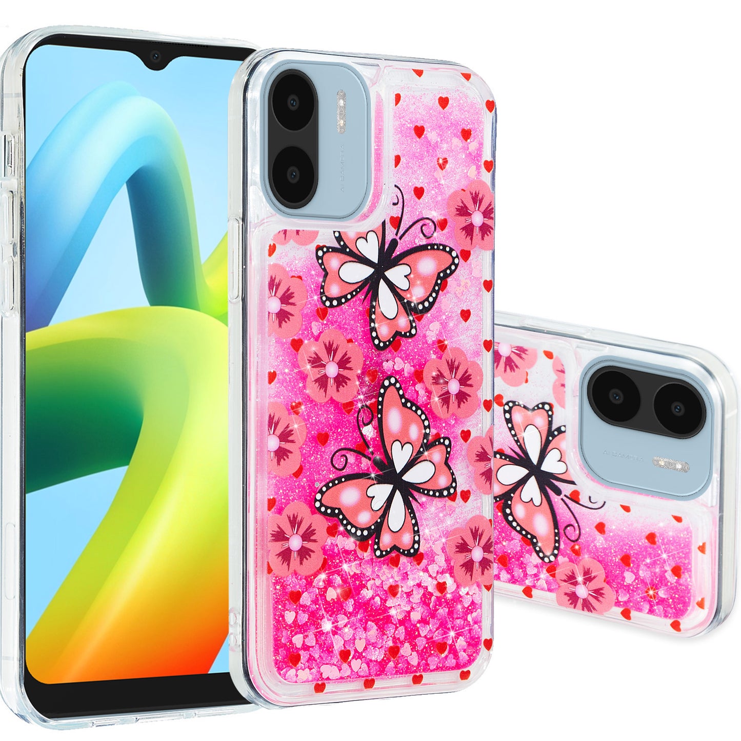 For Xiaomi Redmi A1 4G / A2 4G Embossment Pattern Quicksand Phone Case Anti-scratch TPU Phone Cover