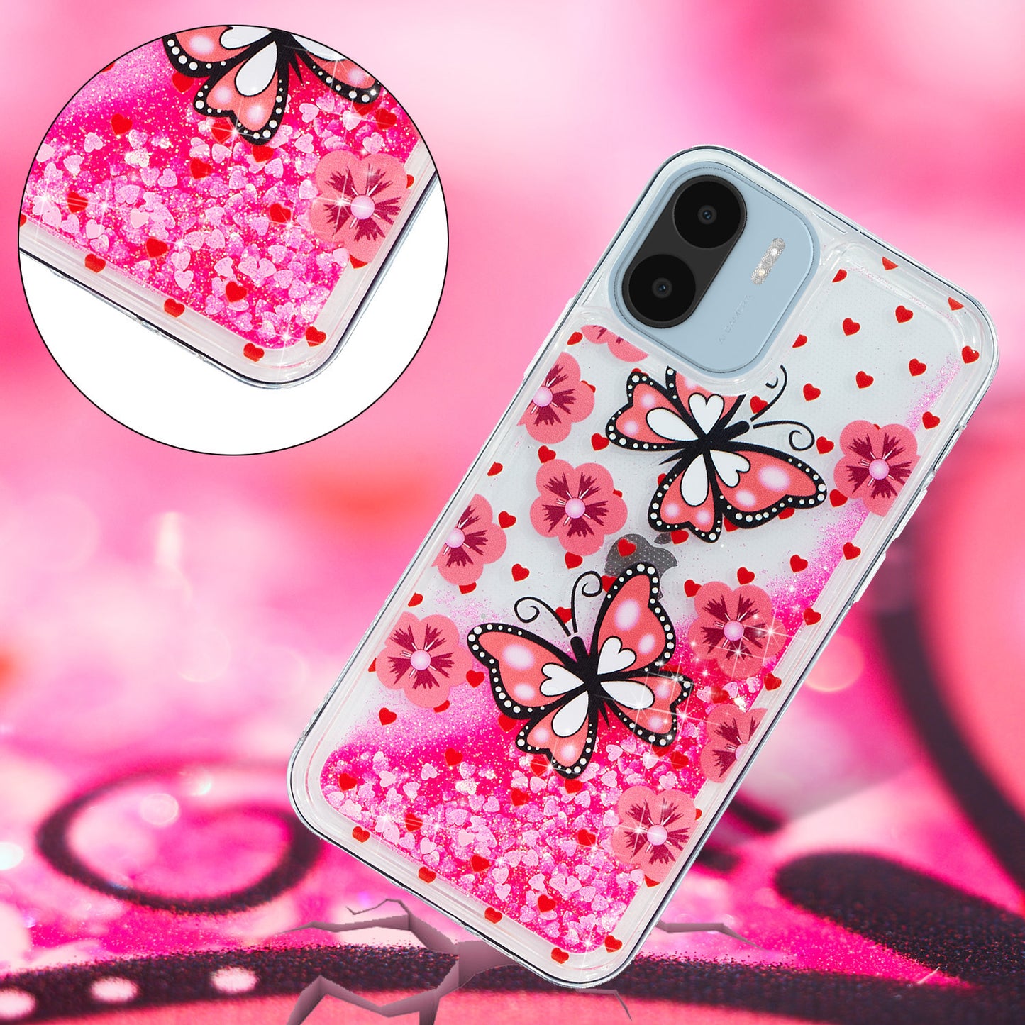 For Xiaomi Redmi A1 4G / A2 4G Embossment Pattern Quicksand Phone Case Anti-scratch TPU Phone Cover