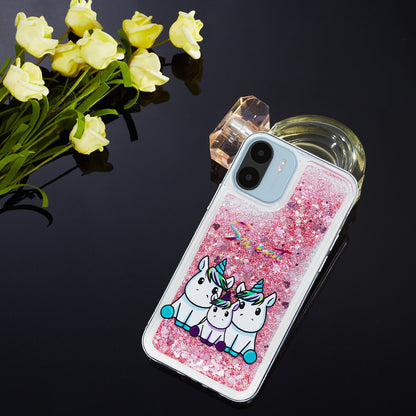 For Xiaomi Redmi A1 4G / A2 4G Embossment Pattern Quicksand Phone Case Anti-scratch TPU Phone Cover