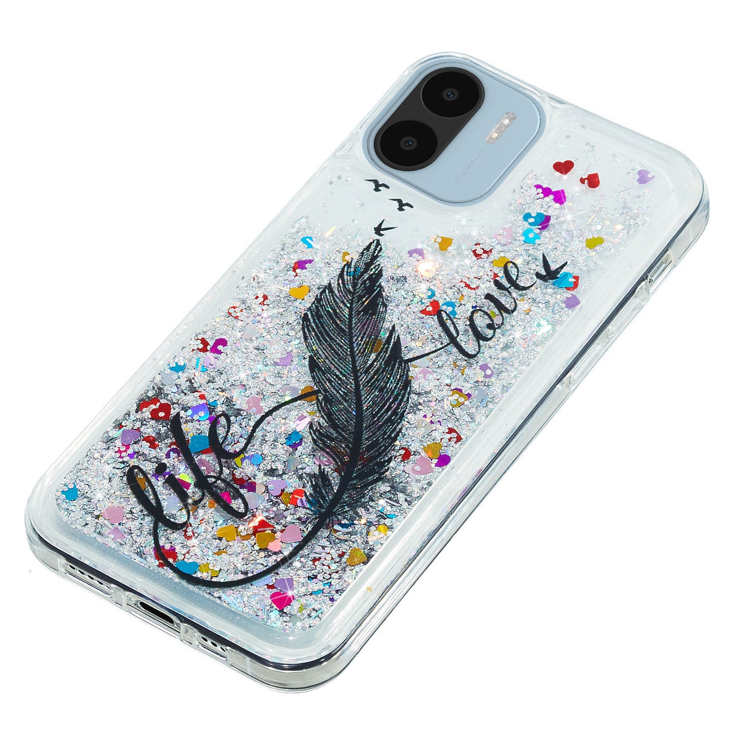 For Xiaomi Redmi A1 4G / A2 4G Embossment Pattern Quicksand Phone Case Anti-scratch TPU Phone Cover