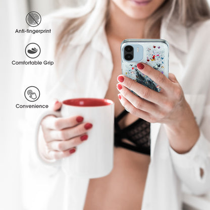 For Xiaomi Redmi A1 4G / A2 4G Embossment Pattern Quicksand Phone Case Anti-scratch TPU Phone Cover