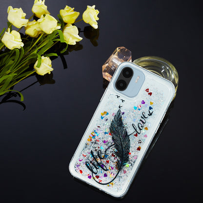 For Xiaomi Redmi A1 4G / A2 4G Embossment Pattern Quicksand Phone Case Anti-scratch TPU Phone Cover