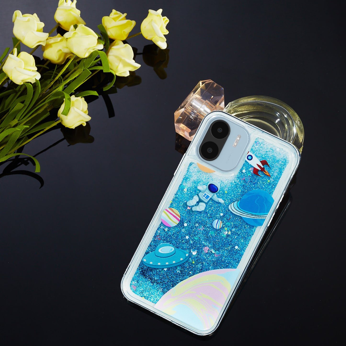For Xiaomi Redmi A1 4G / A2 4G Embossment Pattern Quicksand Phone Case Anti-scratch TPU Phone Cover