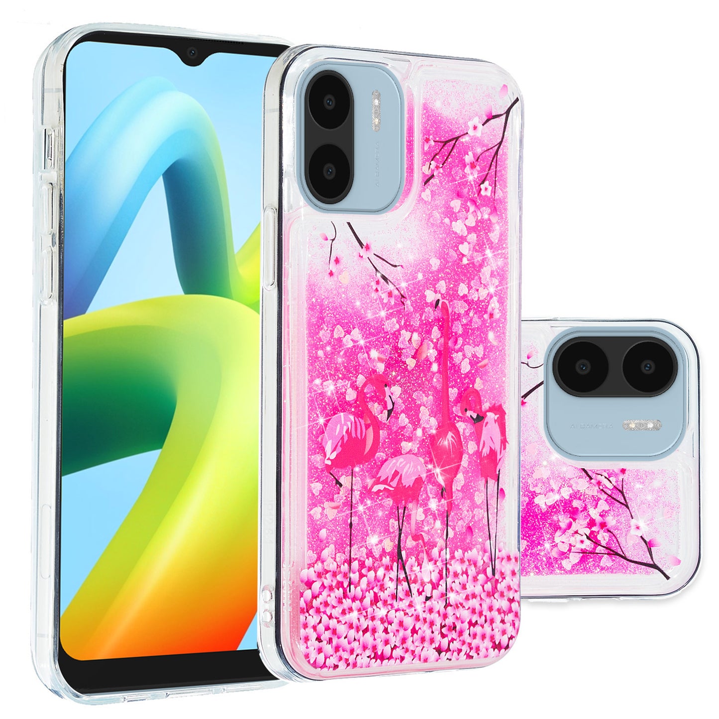 For Xiaomi Redmi A1 4G / A2 4G Embossment Pattern Quicksand Phone Case Anti-scratch TPU Phone Cover