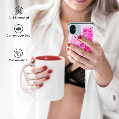 For Xiaomi Redmi A1 4G / A2 4G Embossment Pattern Quicksand Phone Case Anti-scratch TPU Phone Cover