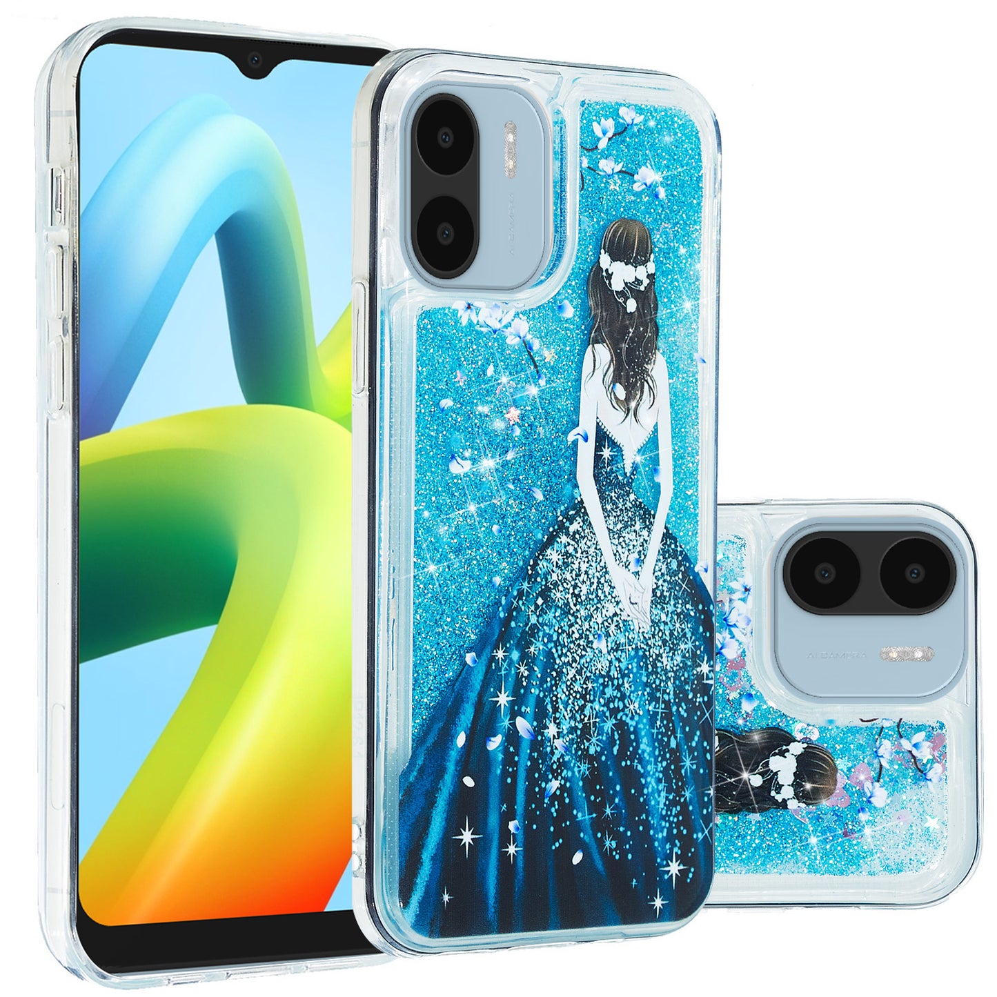For Xiaomi Redmi A1 4G / A2 4G Embossment Pattern Quicksand Phone Case Anti-scratch TPU Phone Cover