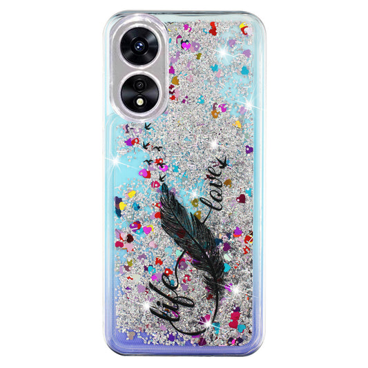 For Oppo A17 4G / A17k 4G Quicksand Phone Case Embossment Pattern Anti-drop Phone TPU Cover